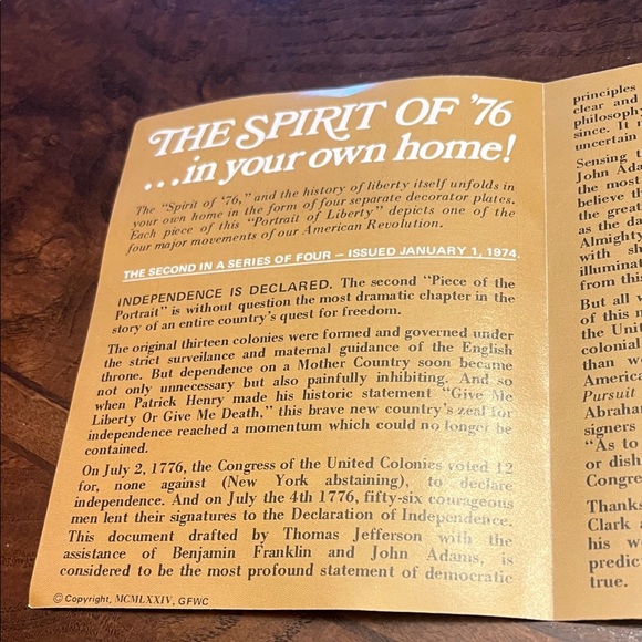 Fenton Antique Powder Blue The Spirit of 1776 Commemorative Plate - Picture 8 of 17